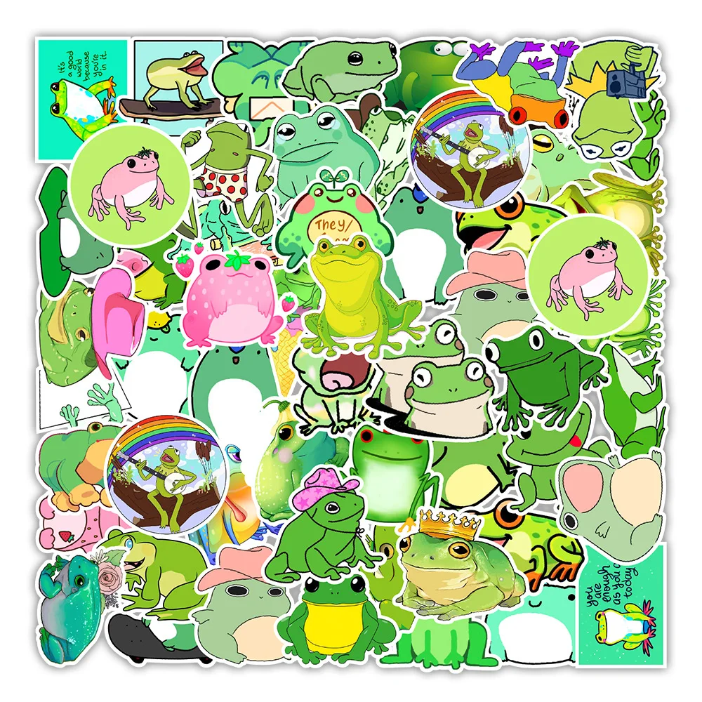 50*Interesting Frog Graffiti Stickers For Skateboard Helmet Anime Cute Frog T Uz 